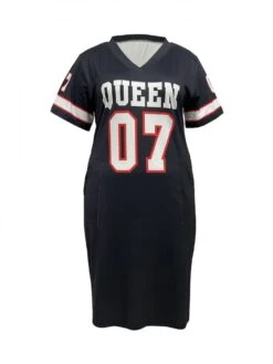 Letter Print V Neck Short Sleeve Dress 12 Letter Print V Neck Short Sleeve Dress -Define Your Shop P 20240325101012340 426