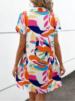 Colorblock Short Sleeve Cardigan Short Sleeve Dress -Define Your Shop P 20240327102029804 355