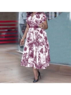 Crew Neck Short Sleeve High Rise Plus Short Sleeve Dress