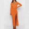 Solid Color High Rise Bodycon Long Sleeves Maxi Dress 2 Solid Color High Rise Bodycon Long Sleeves Maxi Dress -Define Your Shop P 20240401134501350 846