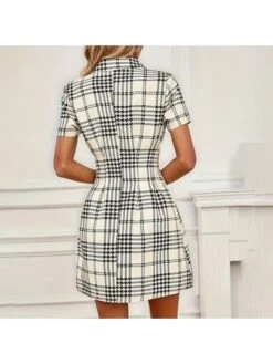 Houndstooth High Rise Fitted Short Sleeve Dress 7 Houndstooth High Rise Fitted Short Sleeve Dress -Define Your Shop P 20240408155003285 315