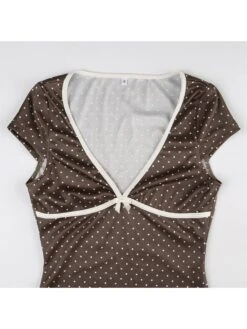 Polka Dots V Neck Short Sleeve Dress -Define Your Shop P 20240409165519453 866