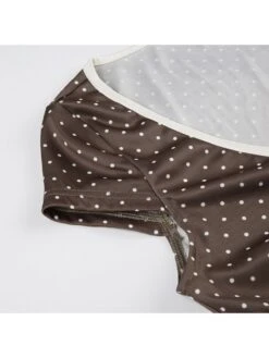 Polka Dots V Neck Short Sleeve Dress -Define Your Shop P 20240409165520580 594