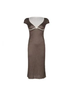 Polka Dots V Neck Short Sleeve Dress -Define Your Shop P 20240409165523581 935