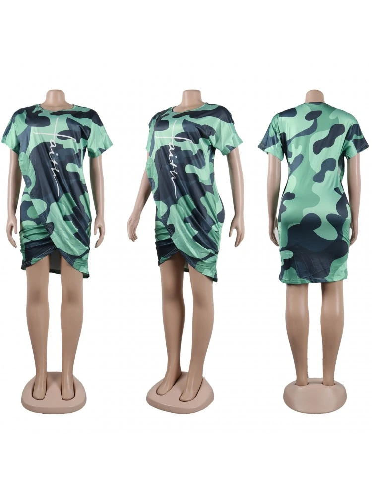 Patchwork High Rise Loose Short Sleeve Dress 5 Patchwork High Rise Loose Short Sleeve Dress - Image 3