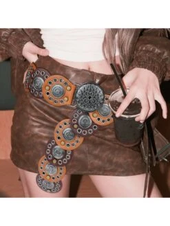 Colorblock PU Asymmetrical Clothing Accessories Belt -Define Your Shop P 20240417165533485 517