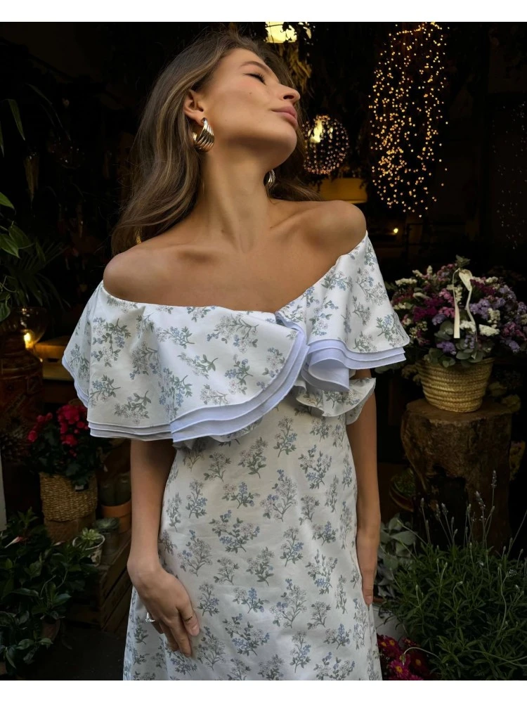 Ruffle V Neck Backless Dress 8 Ruffle V Neck Backless Dress - Image 6