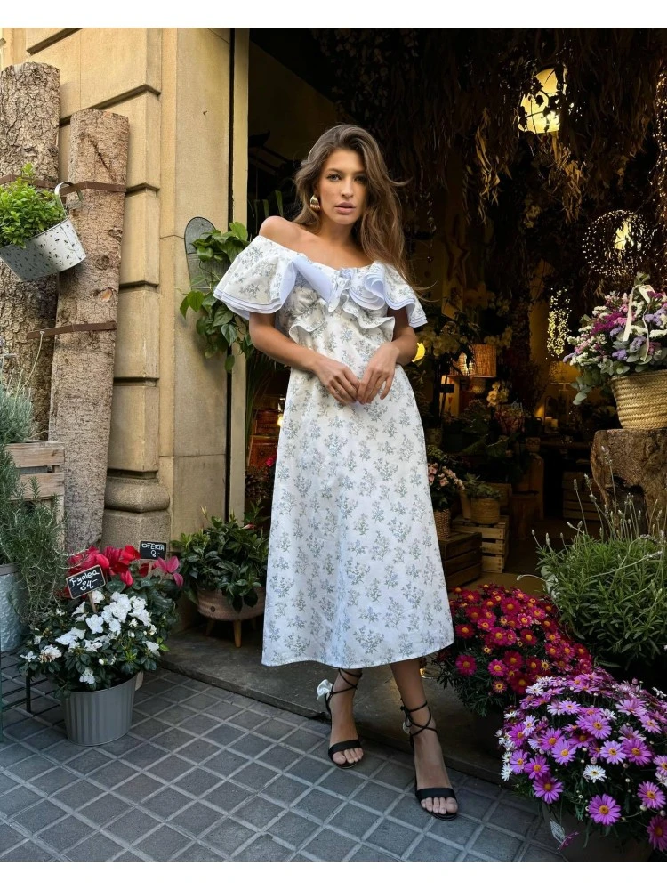 Ruffle V Neck Backless Dress 12 Ruffle V Neck Backless Dress - Image 10