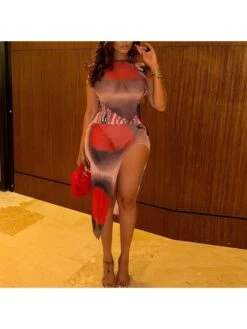 See Through High Rise Bodycon Short Sleeve Dress -Define Your Shop P 20240419155505290 656