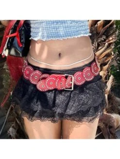 Patchwork Rivet Leather Clothing Accessories Belt -Define Your Shop P 20240427180514913 257