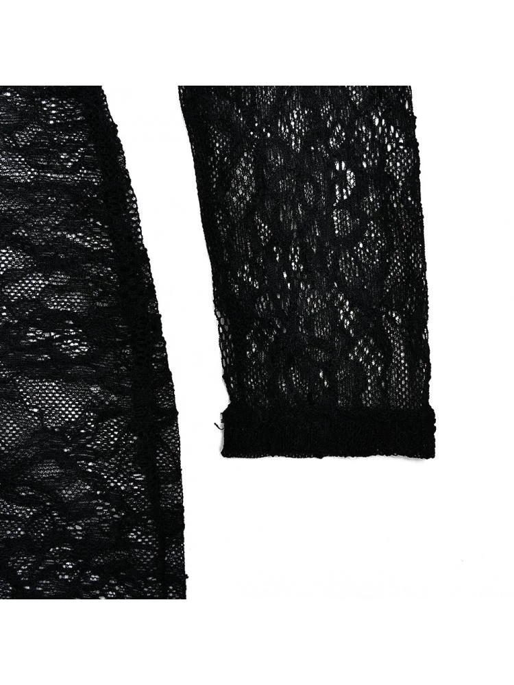 Patchwork Lace See Through Long Sleeves Dress 13 Patchwork Lace See Through Long Sleeves Dress - Image 11