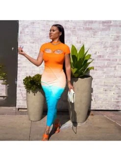 Colorblock Hollow Out Short Sleeve Dress 17 Colorblock Hollow Out Short Sleeve Dress -Define Your Shop P 20240506142003678 775