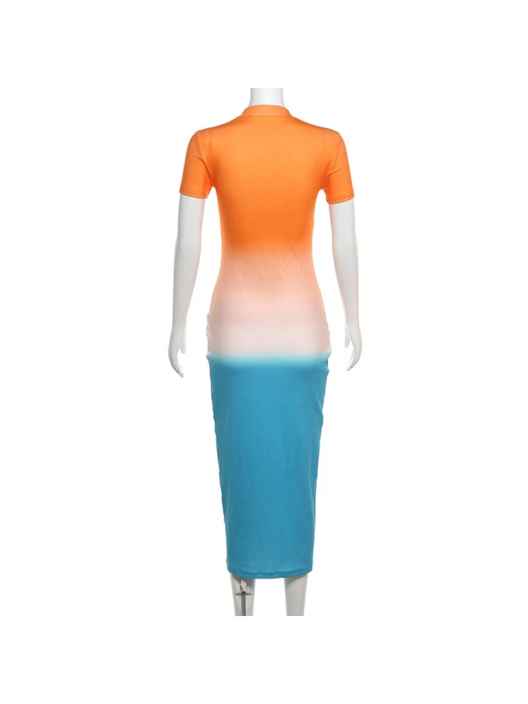 Colorblock Hollow Out Short Sleeve Dress 12 Colorblock Hollow Out Short Sleeve Dress - Image 10