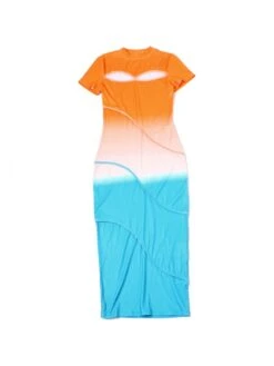 Colorblock Hollow Out Short Sleeve Dress 24 Colorblock Hollow Out Short Sleeve Dress -Define Your Shop P 20240506142007027 383