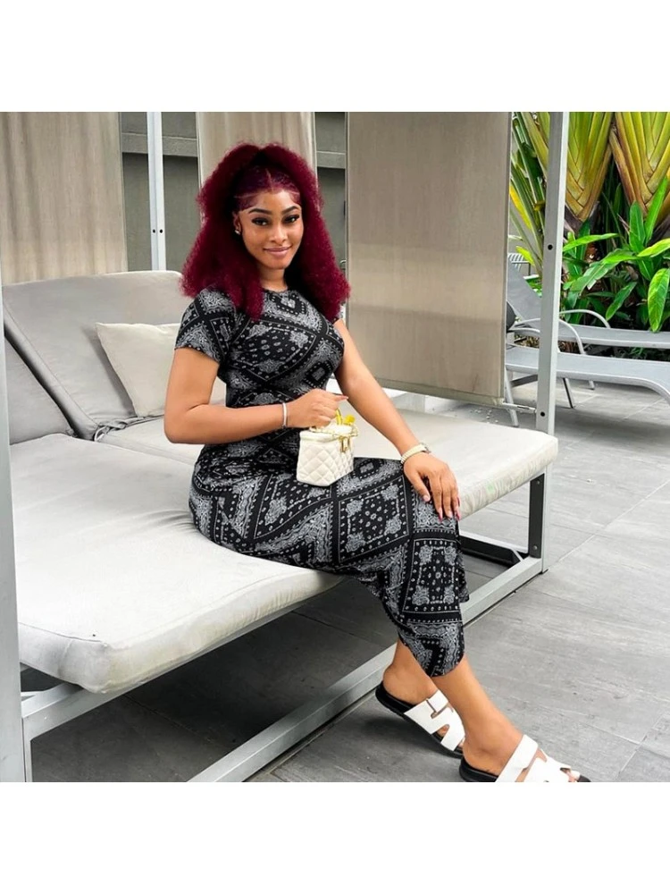 Print Crewneck High Rise Short Sleeve Dress 5 Print Crewneck High Rise Short Sleeve Dress - Image 3