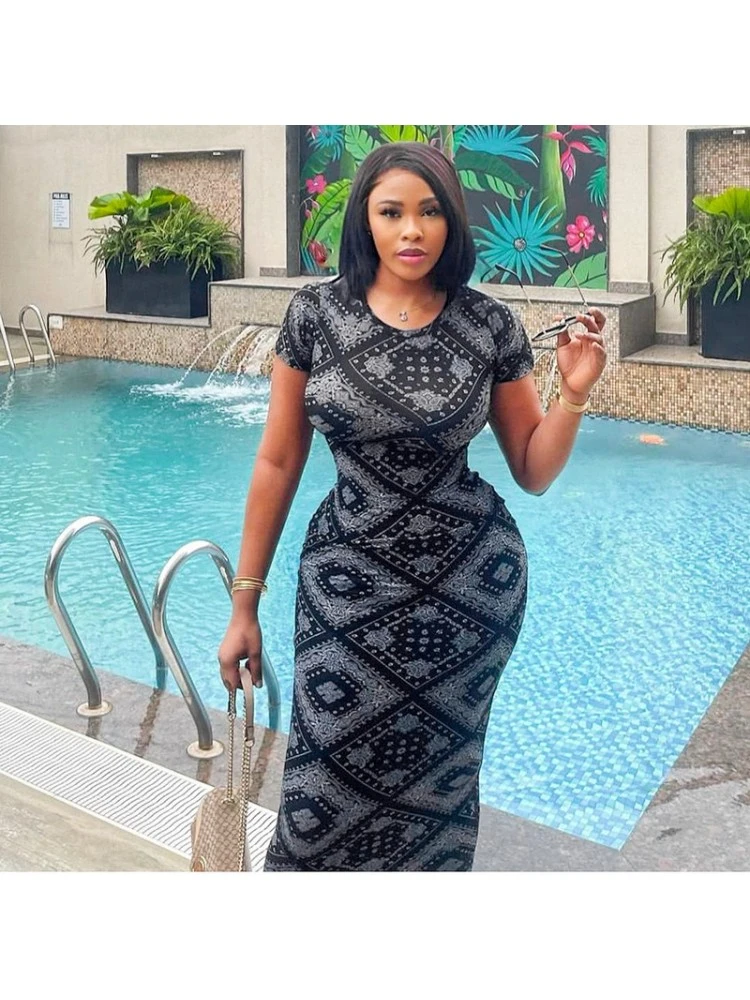 Print Crewneck High Rise Short Sleeve Dress 8 Print Crewneck High Rise Short Sleeve Dress - Image 6