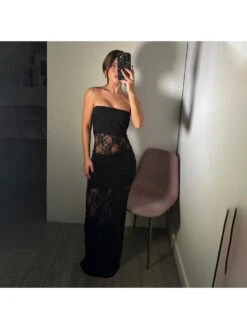 Lace See Through Strapless Maxi Dress 15 Lace See Through Strapless Maxi Dress -Define Your Shop P 20240506165018230 536