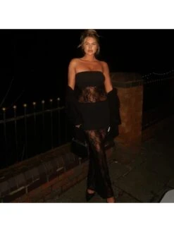 Lace See Through Strapless Maxi Dress 18 Lace See Through Strapless Maxi Dress -Define Your Shop P 20240506165019957 127