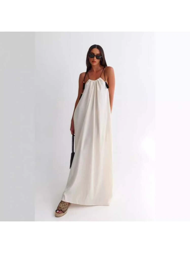 Patchwork Fringe Spaghetti Straps Backless Dresses 3 Patchwork Fringe Spaghetti Straps Backless Dresses