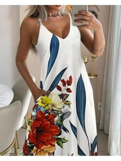 Printed Sleeveless Loose Sleeveless Dresses