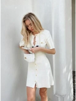 Knitting A-line Single Breasted Short Sleeve Dress 17 Knitting A-line Single Breasted Short Sleeve Dress -Define Your Shop P 20240509100010300 753