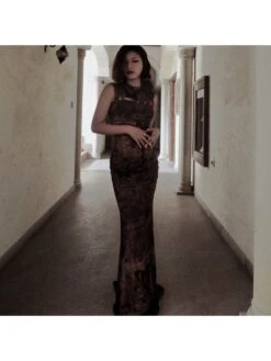 Printed Metal Ring Sleeveless Dress -Define Your Shop P 20240509152021681 410