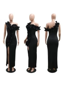 Patchwork Split Hem Sleeveless Dresses -Define Your Shop P 20240511135011325 465