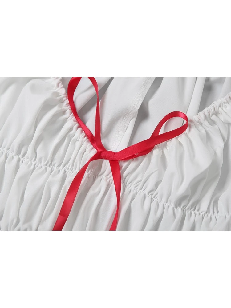 Lace Up Ruched V Neck Mini Dress 16 Lace Up Ruched V Neck Mini Dress - Image 14