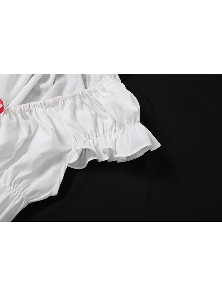 Lace Up Ruched V Neck Mini Dress 18 Lace Up Ruched V Neck Mini Dress - Image 16