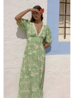 Patchwork V Neck A-line Short Sleeve Dress 19 Patchwork V Neck A-line Short Sleeve Dress -Define Your Shop P 20240515134013604 807