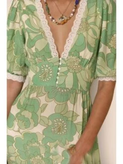 Patchwork V Neck A-line Short Sleeve Dress 24 Patchwork V Neck A-line Short Sleeve Dress -Define Your Shop P 20240515134016391 380