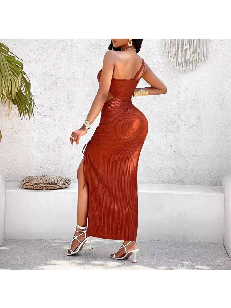 Hollow Out Ruched Split Hem Dresses 6 Hollow Out Ruched Split Hem Dresses - Image 4