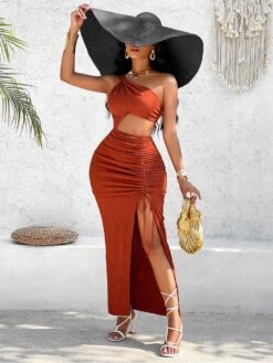 Hollow Out Ruched Split Hem Dresses 17 Hollow Out Ruched Split Hem Dresses -Define Your Shop P 20240517113505545 536