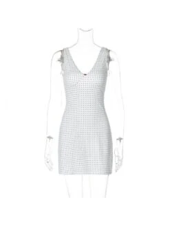 Dots V Neck Sleeveless Mini Dress -Define Your Shop P 20240518164005955 681