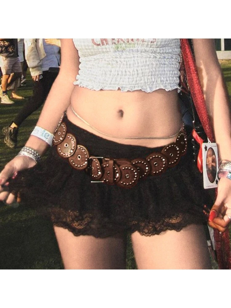 Rivet Patchwork PU Belt 6 Rivet Patchwork PU Belt - Image 4