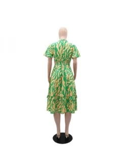 Geometric Pattern Stringy Selvedge A-line Short Sleeve Dress -Define Your Shop P 20240525113504258 964