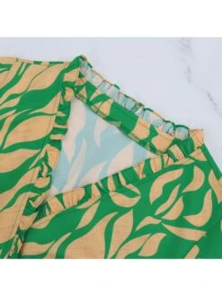 Geometric Pattern Stringy Selvedge A-line Short Sleeve Dress -Define Your Shop P 20240525113504840 136