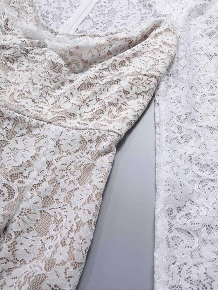 Flower Lace High Rise Long Sleeves Dress 6 Flower Lace High Rise Long Sleeves Dress - Image 4