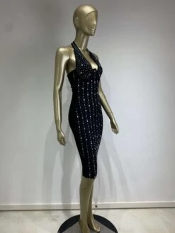 Halter Rhinestone Backless Midi Dresses -Define Your Shop P 20240528153022703 615