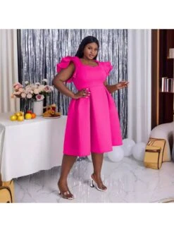 Patchwork Square Neck Petal Sleeve Short Sleeve Dress 10 Patchwork Square Neck Petal Sleeve Short Sleeve Dress -Define Your Shop P 20240528182003628 143