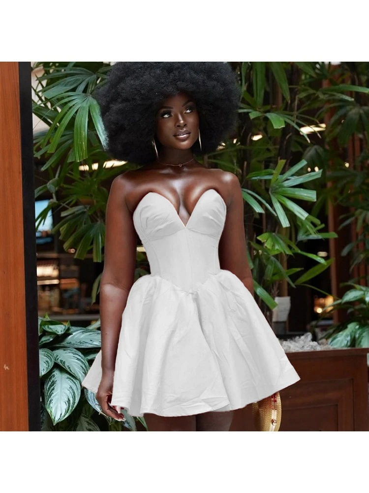 Patchwork Deep V Neck A-line Sleeveless Dresses 4 Patchwork Deep V Neck A-line Sleeveless Dresses - Image 2