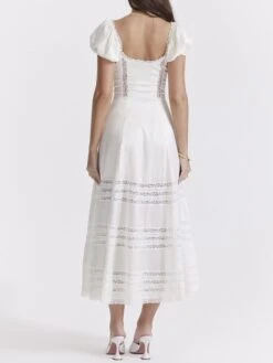 Lacework Ruched Puff Sleeve A-line Dress -Define Your Shop P 20240530142541875 195