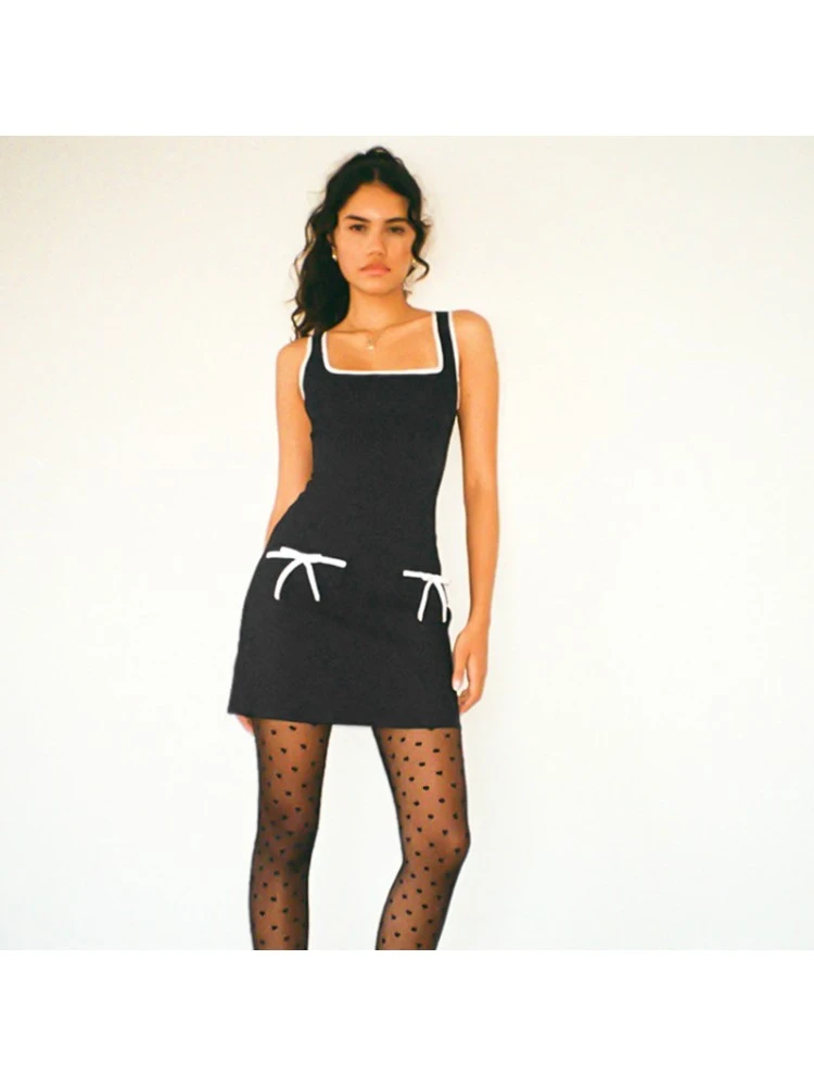 Bow Backless Square Neck Mini Dress 6 Bow Backless Square Neck Mini Dress - Image 4