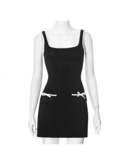 Bow Backless Square Neck Mini Dress 16 Bow Backless Square Neck Mini Dress -Define Your Shop P 20240531190504000 420