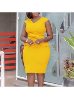 Bow Patchwork V Neck Short Sleeve Midi Dress 23 Bow Patchwork V Neck Short Sleeve Midi Dress -Define Your Shop P 20240603095035882 881