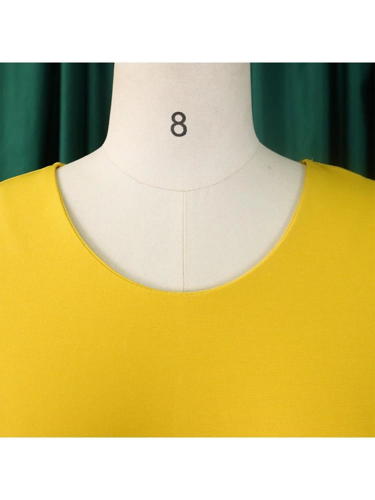 Bow Patchwork V Neck Short Sleeve Midi Dress 11 Bow Patchwork V Neck Short Sleeve Midi Dress - Image 9