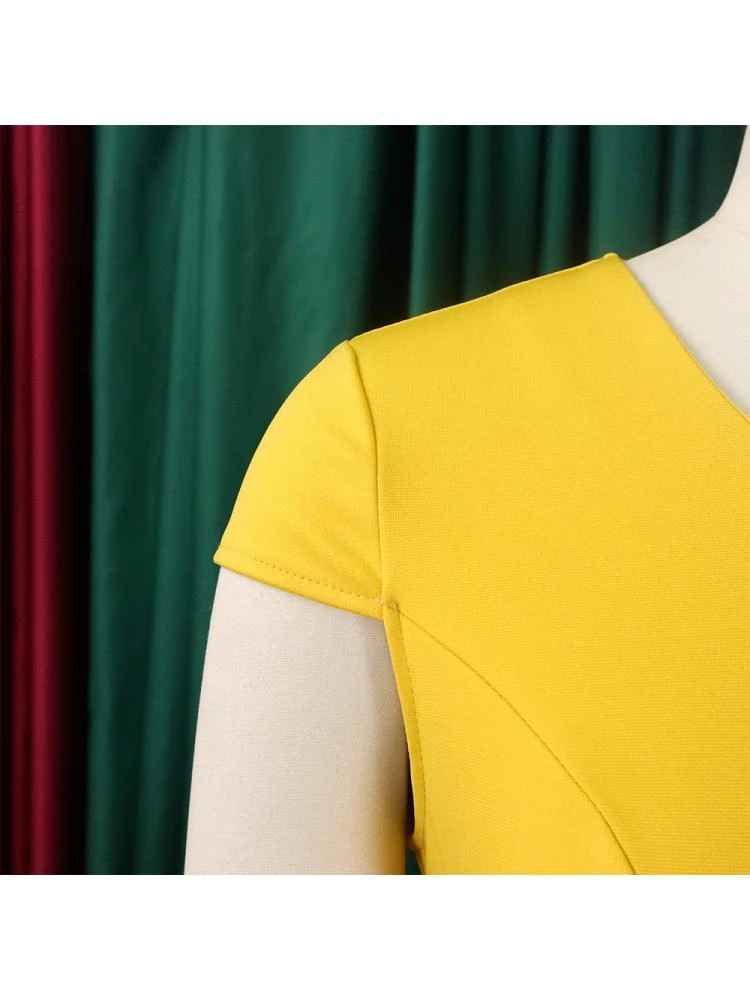 Bow Patchwork V Neck Short Sleeve Midi Dress 12 Bow Patchwork V Neck Short Sleeve Midi Dress - Image 10