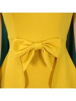 Bow Patchwork V Neck Short Sleeve Midi Dress 31 Bow Patchwork V Neck Short Sleeve Midi Dress -Define Your Shop P 20240603095040974 850