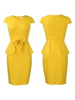 Bow Patchwork V Neck Short Sleeve Midi Dress 32 Bow Patchwork V Neck Short Sleeve Midi Dress -Define Your Shop P 20240603095041740 686