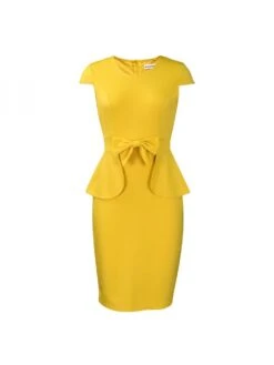 Bow Patchwork V Neck Short Sleeve Midi Dress 33 Bow Patchwork V Neck Short Sleeve Midi Dress -Define Your Shop P 20240603095042261 413